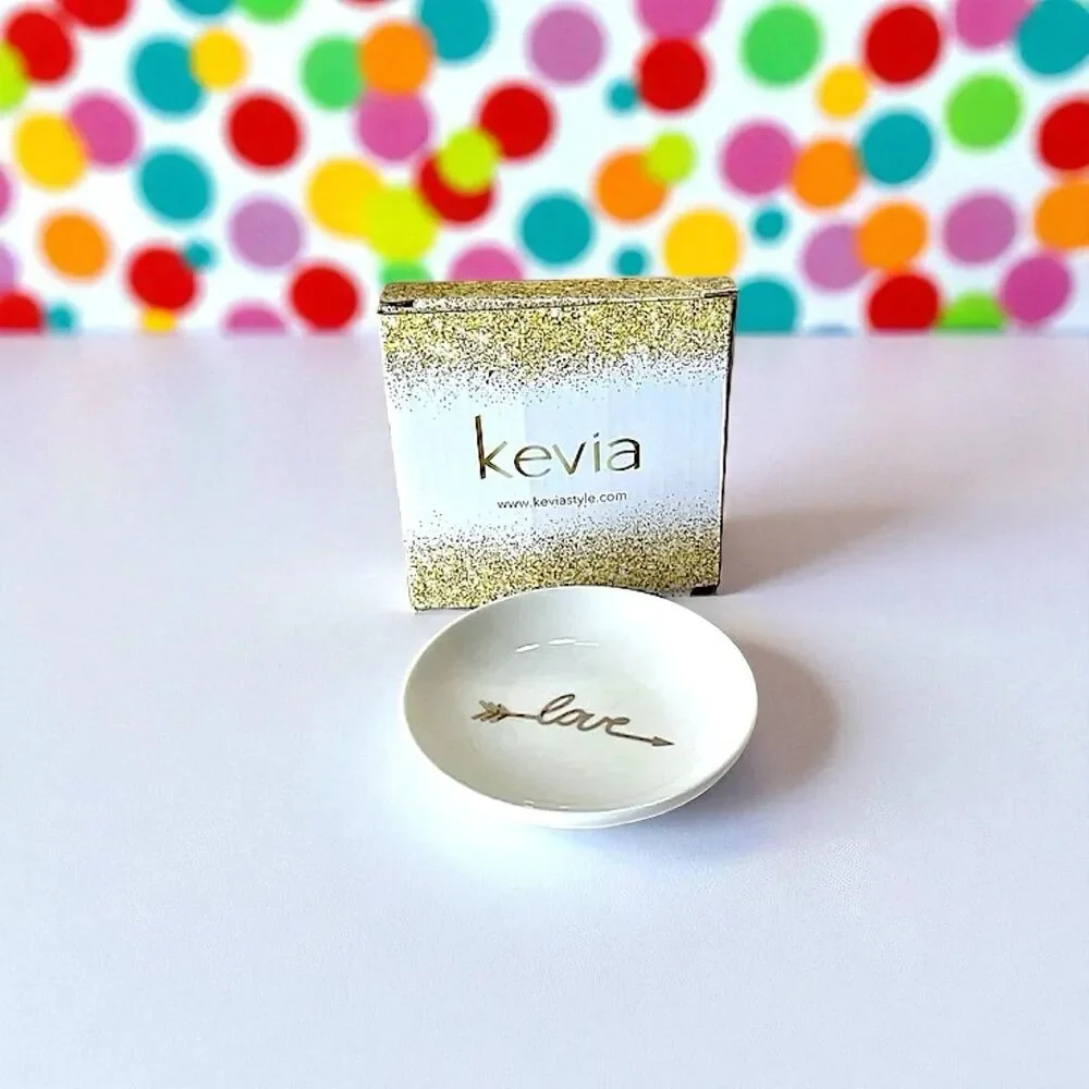 Kevia Style Love Jewelry Dish 4 Inch Ceramic Trinket Plate New In Box